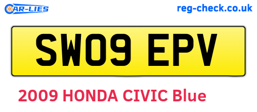 SW09EPV are the vehicle registration plates.