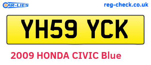 YH59YCK are the vehicle registration plates.