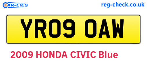 YR09OAW are the vehicle registration plates.