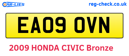 EA09OVN are the vehicle registration plates.