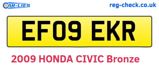 EF09EKR are the vehicle registration plates.