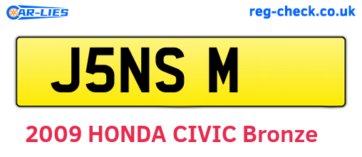 J5NSM are the vehicle registration plates.