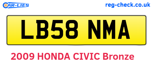 LB58NMA are the vehicle registration plates.