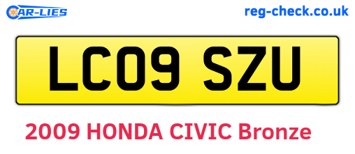 LC09SZU are the vehicle registration plates.