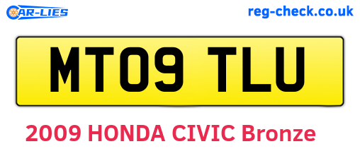MT09TLU are the vehicle registration plates.