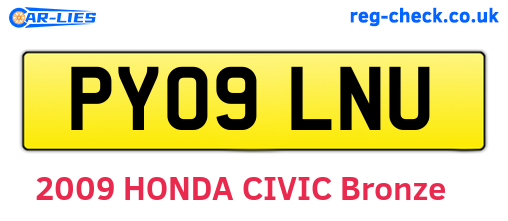 PY09LNU are the vehicle registration plates.