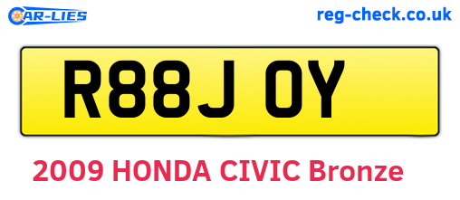 R88JOY are the vehicle registration plates.