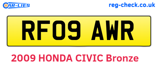 RF09AWR are the vehicle registration plates.