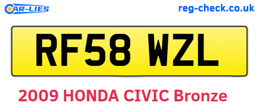 RF58WZL are the vehicle registration plates.