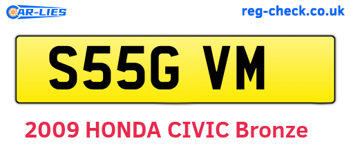 S55GVM are the vehicle registration plates.