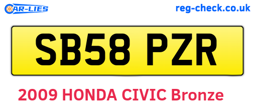 SB58PZR are the vehicle registration plates.
