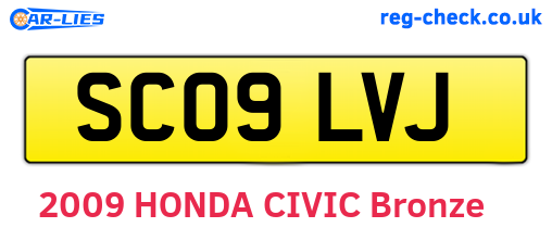 SC09LVJ are the vehicle registration plates.