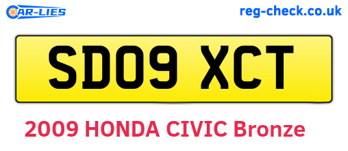 SD09XCT are the vehicle registration plates.