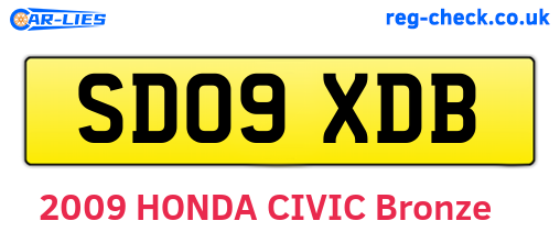 SD09XDB are the vehicle registration plates.