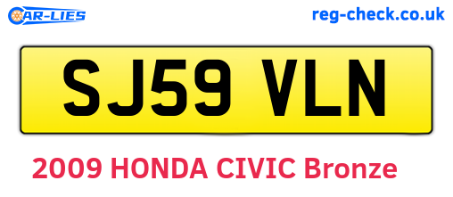 SJ59VLN are the vehicle registration plates.