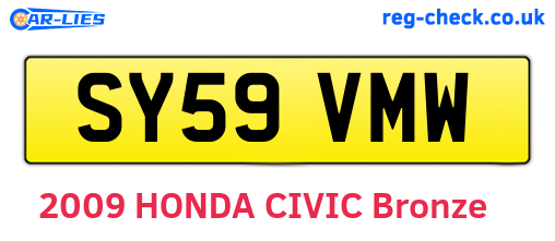SY59VMW are the vehicle registration plates.