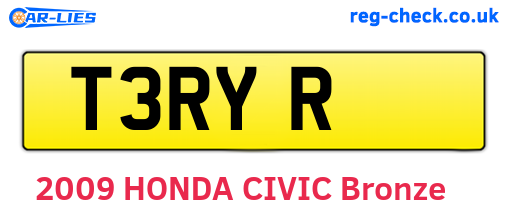 T3RYR are the vehicle registration plates.