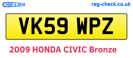 VK59WPZ are the vehicle registration plates.