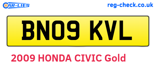 BN09KVL are the vehicle registration plates.