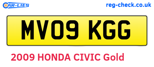 MV09KGG are the vehicle registration plates.