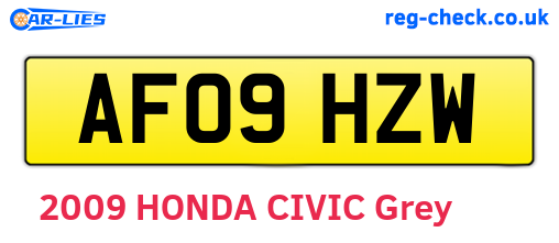 AF09HZW are the vehicle registration plates.