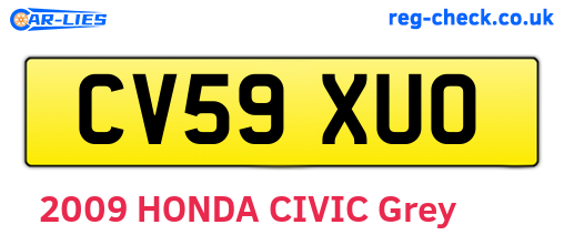 CV59XUO are the vehicle registration plates.
