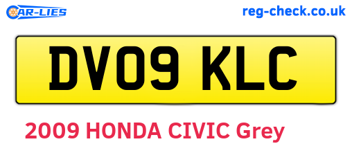 DV09KLC are the vehicle registration plates.