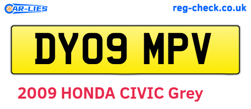 DY09MPV are the vehicle registration plates.