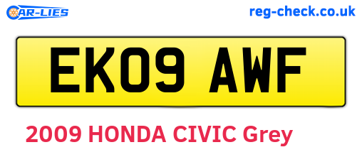 EK09AWF are the vehicle registration plates.