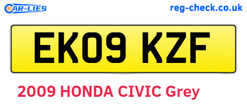 EK09KZF are the vehicle registration plates.