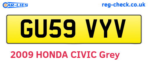 GU59VYV are the vehicle registration plates.