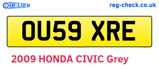OU59XRE are the vehicle registration plates.