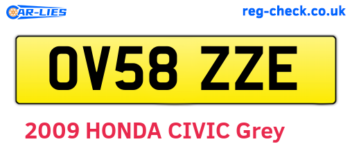 OV58ZZE are the vehicle registration plates.