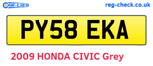 PY58EKA are the vehicle registration plates.