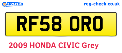RF58ORO are the vehicle registration plates.