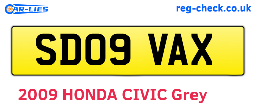 SD09VAX are the vehicle registration plates.
