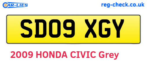 SD09XGY are the vehicle registration plates.