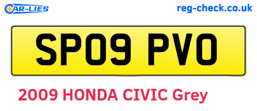 SP09PVO are the vehicle registration plates.
