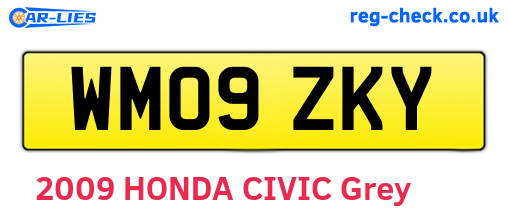 WM09ZKY are the vehicle registration plates.