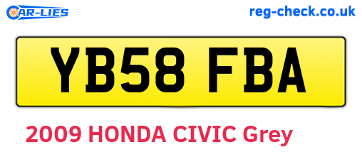 YB58FBA are the vehicle registration plates.