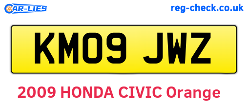 KM09JWZ are the vehicle registration plates.