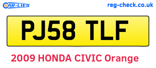 PJ58TLF are the vehicle registration plates.