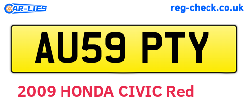 AU59PTY are the vehicle registration plates.