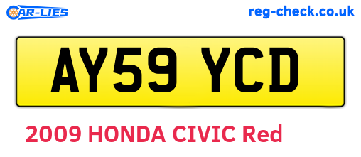 AY59YCD are the vehicle registration plates.