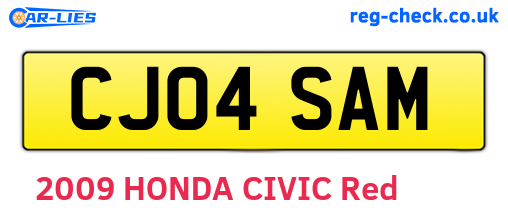 CJ04SAM are the vehicle registration plates.