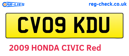 CV09KDU are the vehicle registration plates.
