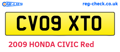 CV09XTO are the vehicle registration plates.