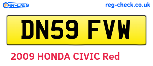 DN59FVW are the vehicle registration plates.