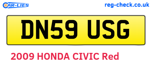 DN59USG are the vehicle registration plates.