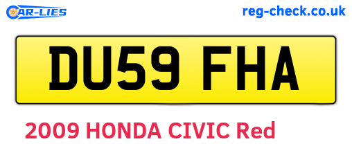 DU59FHA are the vehicle registration plates.